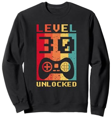 Level 30 Manette de Jeu rétro débloquée Motif Anniversaire Sweatshirt