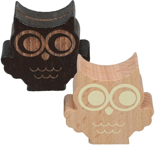 MAGICLULU 2 Stück Holz Kartenhalter Eulenform Leichter und Tragbarer Tischkartenhalter für Hochzeit und Geburtstag Stilvolles und Einfaches Design Zufällige Farbe
