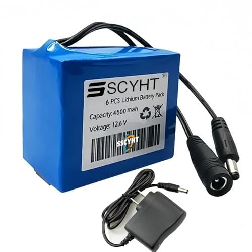 SSCYHT ,12v4500mah, Tragbares, wiederaufladbares Lithium-Akkupack (3S2P) – 12 V, 4500 mAh / 6400 mAh – 12,6 V Ersatzakku für Unterwasser-Angeldetektoren