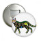 DIYthinker Knochen Herz-Schwarze Katze Halloween Terror Runde Flaschenöffner Kühlschrank Magnet Pins Abzeichen-Knopf-Geschenk 3pcs Silber
