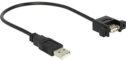 Delock Kabel USB 2.0 Typ-A Stecker > USB 2.0 Typ-A Buchse zum Einbau 0,25 m
