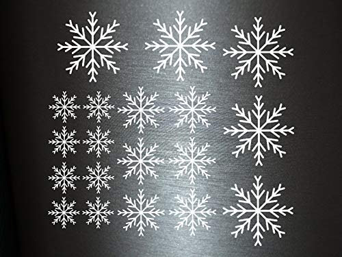 1 x 19 Plott Aufkleber Schneeflocken 2 Weihnachten Fenstertattoo Winter Deko