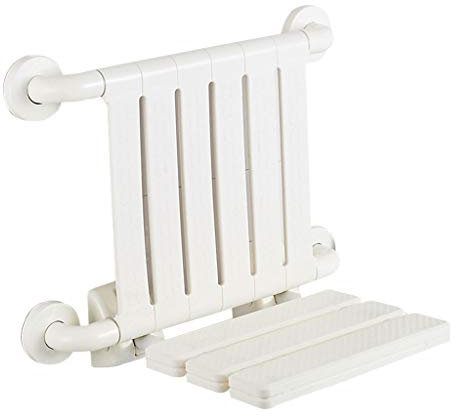 WRRAC-Duschhocker An der Wand montiert Duschsitz Umklappen Bad Sicherheitshocker Stuhl mit bequemer Rückenlehne Ergonomisch Last von 200 kg für Behinderte Senioren Behindertenhilfe