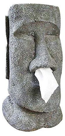 cuffslee Kosmetiktuchbox mit Moai Steingesicht Hochformat Taschentuchbox Osterinselköpfen