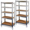 Ondis24 2X Metallregal Flori, Lagerregal 75x30x172(H) cm, Kellerregal 350kg Silber, Steckregal mit 5 Einlegeböden höhenverstellbar, Werkstattregal, funktionales Schwerlastregal, verzinkt, Doppelpack!