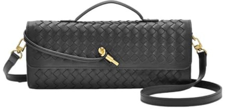 YXBQueen Schwarze gesteppte Geldbörse Schultertasche aus veganem Leder Handtaschen Clutch Geldbörsen für Frauen, schwarz, Klein