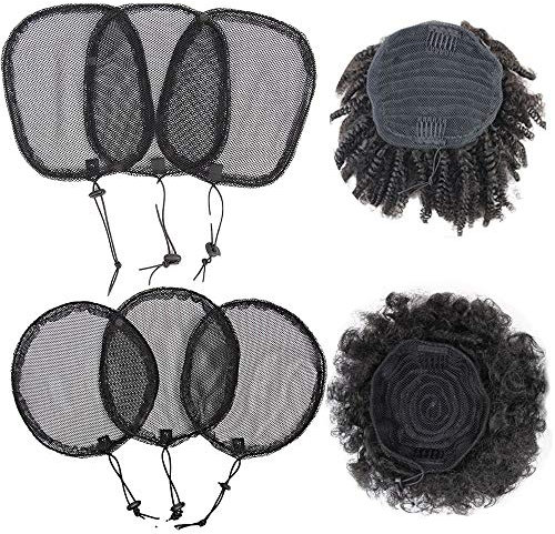 FSONA Pferdeschwanznetz zur Herstellung von Pferdeschwanz mit Stahlperücke Kämme Pferdeschwanznetz für Haarknoten Haarnetz für Afro Puff Drawstring Pferdeschwanz (Black)