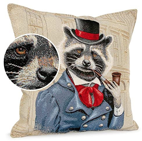 ANRO Kissenbezug Dekokissen Kissen Sofakissen Kissenbezüge Kissenhülle Gobelin Dachs 45x45cm mit Füllung