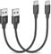 Cable USB C [0.3M+0.3M], 3A Câble Chargeur USB Type C Charge Rapide Nylon Tressé Cordon pour Samsung Galaxy A54 A53 A52s A52 A50 A03s A04s A40 A41 A42 A70 A71