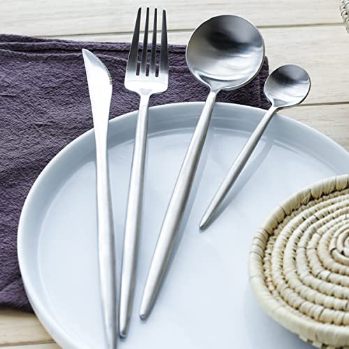 Besteck für 12 Personen, ESSONIO 48-teiliges Messer-Gabel-Löffel-Set, Elegantes Life-Geschirr-Set,luxuriöses Besteck,Spülmaschinenfestes Besteck.