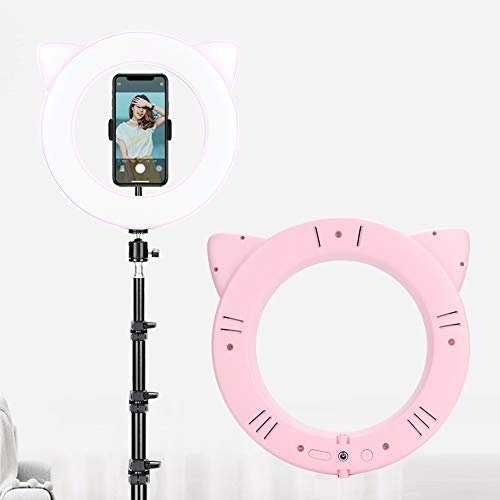 Led Video Ringlicht, Greenscreen Kamera Licht Kosmetiklampe Led Ringlicht For Blitzgeräte Ringleuchte Ringlicht Led(Rosa Katze)