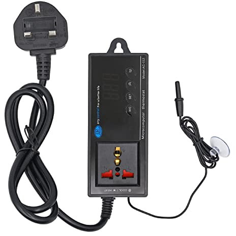 MUALROUS Régulateur de température numérique LED pour reptiles, chauffage et refroidissement, thermostat pour terrarium, serpent, lézard, tortue, oiseaux, poissons