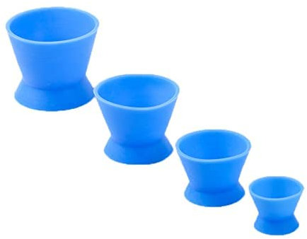 Nonstick Silicone Mixing Bowls Cup Oral Rubber Mixing Acrylics Bowl Blue By Mike Dental(4PCS)