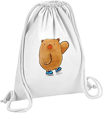 Fabulous Turnbeutel mit Kordelzug Weiß Teddybär Schuhe Malerei Kind Zeichnung Niedlich 12 Liter