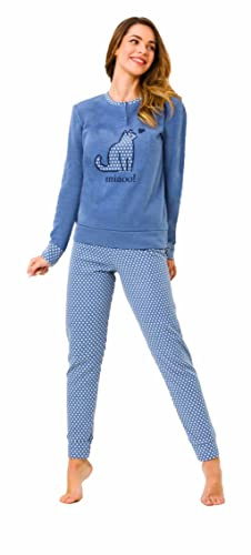 Il Granchio Pigiama Donna Invernale - Pigiama Donna Caldo Jacquard - Pigiama Donna Felpato Effetto Lana