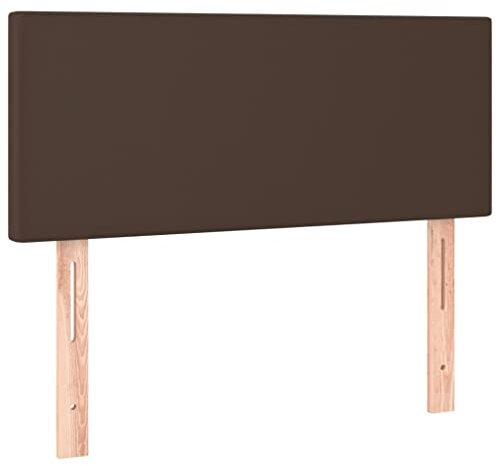 vidaXL Kopfteil, Bettkopfteil mit Holzbeinen, Höhenverstellbar Polsterkopfteil für Bett, Betthaupt Bettzubehör Schlafzimmer, Braun 100x5x78/88cm Kunstleder