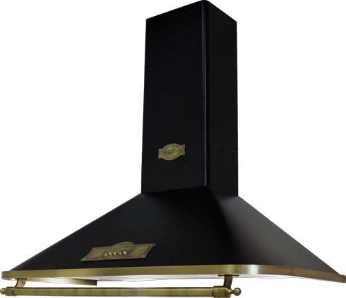 Kaiser Empire A 6315 EmECO Exklusive Designer Retro Dunstabzugshaube 60 cm Schwarz • Kaminhaube Wandhaube Energieklasse A • Abzugshaube Abluft/Umluft • 910m³/h Wandmontage Haube Inkl. Aktivkohlefilter