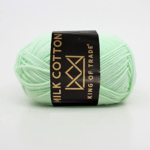 Milchwolle Milchbaumwolle Babywolle Milchgarn Chenille Wolle Makramee Garn Schulgarn Häkeln Stricken 100m 50g 2 Stück Mintgrün