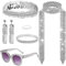 HEAWAA 6 Stück Disco Accessoires, 1970er Jahre Disco Kostüm Zubehör mit Disco Ohrringe Schal Haarbänder Strass Sonnenbrille Armband für Damen 70er 80er Fasching Party Karneval
