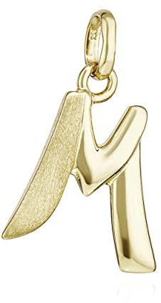 NKlaus Kettenanhänger Buchstabe M 333 Gelb Gold 8 Kt teilmatt 15x13mm Alphabet Amulett 13306