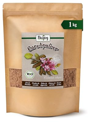 Biojoy Poudre de caroube BIO, alternative au cacao, 1 kg | Farine de caroube d’Espagne, sans sucre ajouté, idéale pour les glaces, Ceratonia siliqua L.