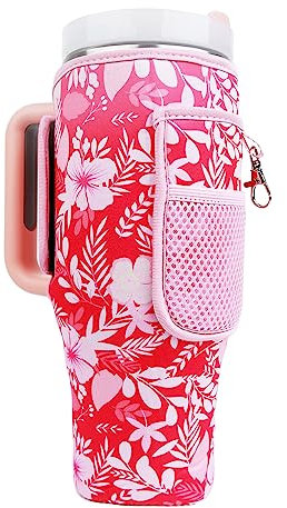 MLKSI 40 oz Water Bottle Carrier Bag for Stanley 40oz Cup, Protective Water Bottle Cover Holder Insulator Sleeve for Stanley 40 oz Tumbler Accessories (without Shoulder Strap)