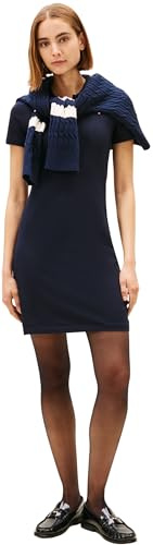 Tommy Hilfiger Damen Polokleid 1985 Pique Slim Fit, Blau (Desert Sky), 3XL