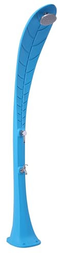 STARMATRIX Doccia Solare Esterna Blu in Polietilene HD con Riscaldamento Solare e Soffione Autodecalcificante Serbatoio da 35l Miscelatore Monocomando LEAFAGE SS0930 BLUE