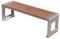Gartenbank Metall Ohne Lehne, 2-Sitzer Parkbank, Vintage Sitzbank für Den Außenbereich, Holzbank Wetterfest Parkbank für Garten, Balkon, Holz (Color : B, Size : 47in)
