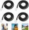 Bungee Cords with Carabiner Clips, 4 Pack 2 M Long Heavy Duty Carabiner Bungee Cord Extra Strong Black Bungee Straps with Carabiner Hooks for Camping Tarps Bike Rack Tent Car Roof Rack Black