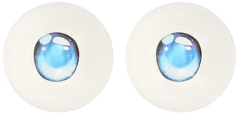 PATIKIL 32mm Safety Eyes,1 Pair Realistic Acrylic Eyes Plastic Half Eyeballs for Masks Halloween Props Art Craft, Ice Blue