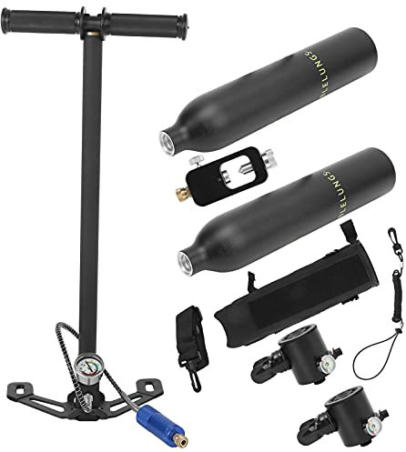 ANGGREK Diving Bottle, Prevent Air Leaks, Lighter Diving Oxygen Bottle for Diving for Sea Diving (Black oxygen bottle with black storage bag)