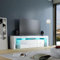 TV Units for Living Room, Modern TV Stand Cabinet High Gloss for 80 Inch TVs - LED Media Wall Unit with 2 Doors, 2 Drawers & 16 Colour Lighting, Living Room Storage Furniture (White)