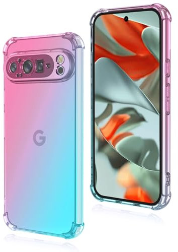 COMAKU Cover Google Pixel 9 Pro XL – Custodia per Telefono in TPU Ultra Leggera e Sottile con Protezione Antiurto, Design Elegante e Sfumato Trasparente per Google Pixel 9 Pro XL - vert rose
