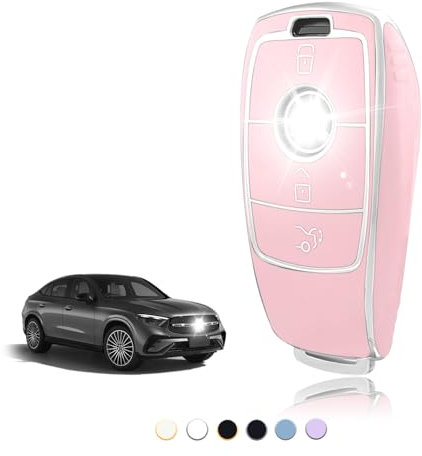 TOOMUME Coque Clé TPU, Etui Clé Étui Clé Adapté pour Mercedes Benz A/B/C/E/G/S Classe GLA GLC GLE GLK GLS CLA CLE CLS AMG E200 W177 W205 W213, Couvre Clef Cache Cle Voiture Telécommande - Smart Key