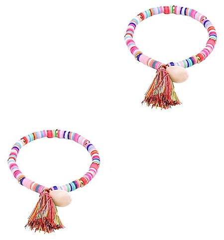 GALPADA 2stücke Boho Ethnic Style Armband Mit Bunten Perlen Und Quasten Kreatives Damen Schmuckstück Für Partys Und Alltag Leicht Und Langlebig Perfektes Für Freundinnen