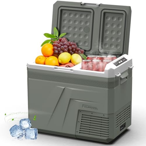 Alpicool Car Refrigerator Portable Freezer 40L, 12V Fridge Freezer Dual Zone Electric Cooler Box, Portable Refrigerator Fridge for Car Camping Picnic Trip(-20℃-20℃)