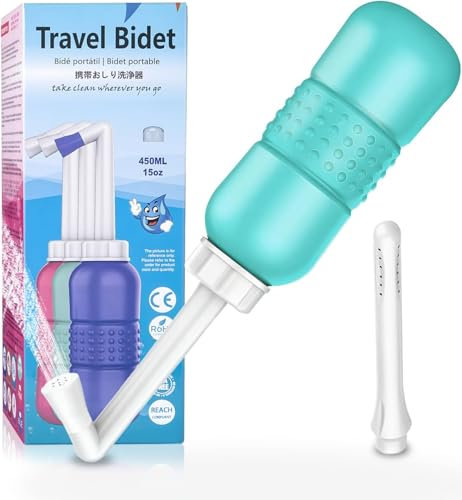 Douche Intime Périnée – Bidet Portable Post Partum avec Deux Buses, Douchette Perinee avec Sac de Rangement pour Voyage et Usage Quotidien