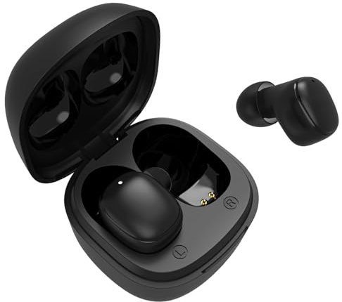 VulTech Cube EP-20WH Auriculares Bluetooth 5.3 TWS In-Ear con Micrófono, Control Táctil, Carga USB-C, IPX5, Funda 3 Cargas, Compatibles iPhone, Samsung, Xiaomi, Huawei - Negro
