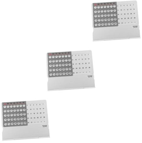 Operitacx 3st Schreibtischkalender Monat Datumsanzeige Tischkalender- Haushaltskalender Stehender -kalender Desktop-kalender Bürodekoration Tischkalender 2024 Standkalender Metall