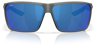 Costa Del Mar Lunettes de soleil pour homme 6 S 9121 - Verres fumés mats/bleu miroir 580p - 64 mm