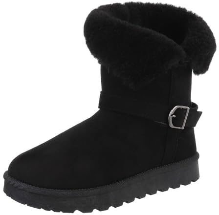 Ital Design Damen Stiefeletten mit flacher Sohle, runde Spitze