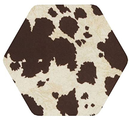 Untersetzer aus Leder mit Kuhfell-Aufdruck, 4er-Set, Kaffee-Tee-Untersetzer, Vier Formen zur Auswahl