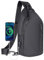 Geestock Crossbody Sling Bag for Men & Women, PU Leather Shoulder Bag,Waterproof Sling Chest Bag with USB Charger Port, Lightweight Crossbody Backpack for Traveling,Hiking,Biking