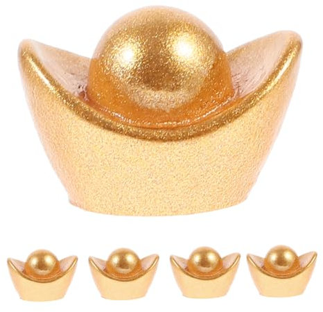 TOPBATHY 5st Puppenhaus Mini- -bastelarbeiten Puppenhauszubehör Goldene Barrenverzierungen Ladenvitrinendekor Mini- - Barren-Desktop-Ornamente Harz