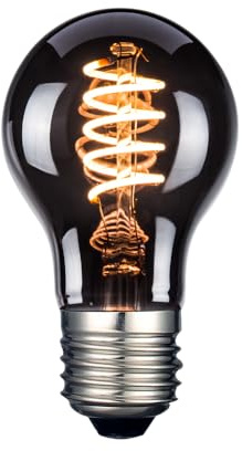 LUXULA LED Filament Leuchtmittel SPIRAL Smoke | Bulb A60 E27 4W 40lm 1800K Warmweiß dimmbar, Vintage Design Ambiente Deko Glühbirne Lampe