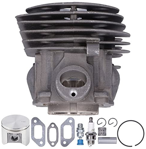 Ldafava 44MM Nikasil überzogen Zylinder Kolben Dichtung Kit,Zylinder Kolben Dichtung Dekompressionsventil Kit für Husqvarna 359, 357XP, 357 Xp EPA-Kettensägen mit Zündkerze