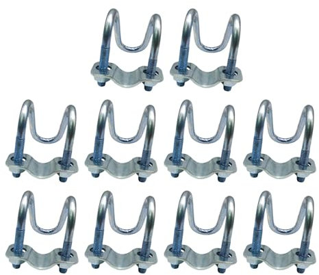 10 morsetti per tubi a croce in acciaio metallico con fibbia per tubi per serre, fattoria, vivaio