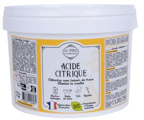 Les Secrets de Léontine - Acide Citrique Naturel - Haute qualité - Pur - Fabriqué en France - Multi-Usages 2.5kg, 5kg - D'origine Naturelle - Idéal pour Nettoyage