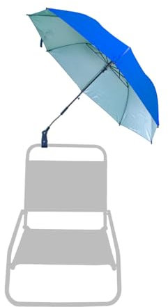 SUN & SURF Sombrilla para Silla con Pinza Ajustable, Ø120 cm, Mástil Flexible, Protección Solar UPF 50+, Portátil con Funda, Compatible con Tumbona, Silla o Trípode